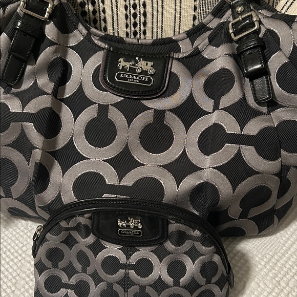 Coach Madison Denim Black and Gray Shoulder Bag Set - Picture 2 of 15